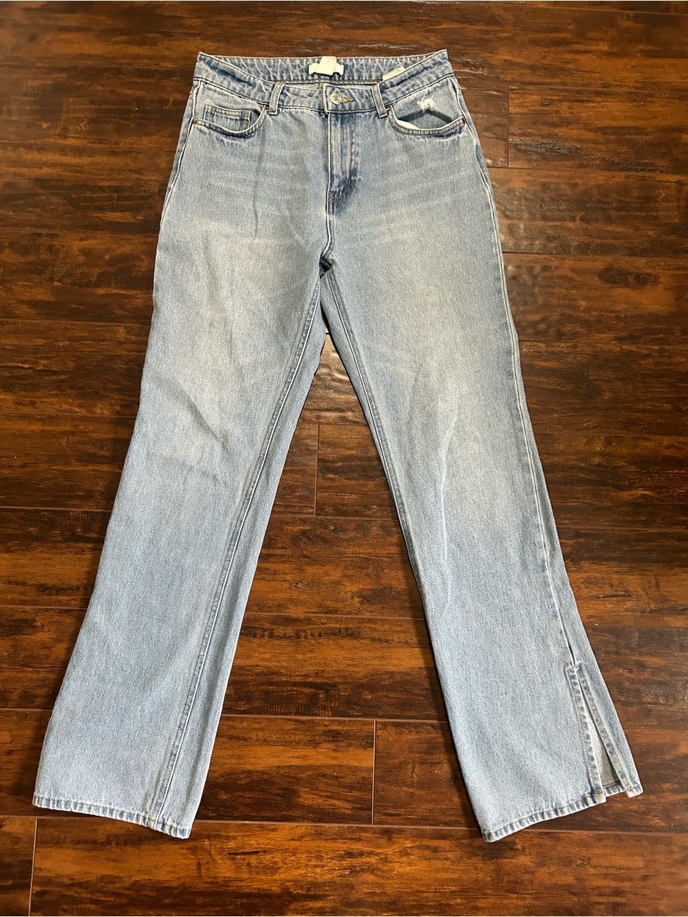 ⚡️2 for $38 Light Wash Straight-Leg Jeans with Ankle Slits